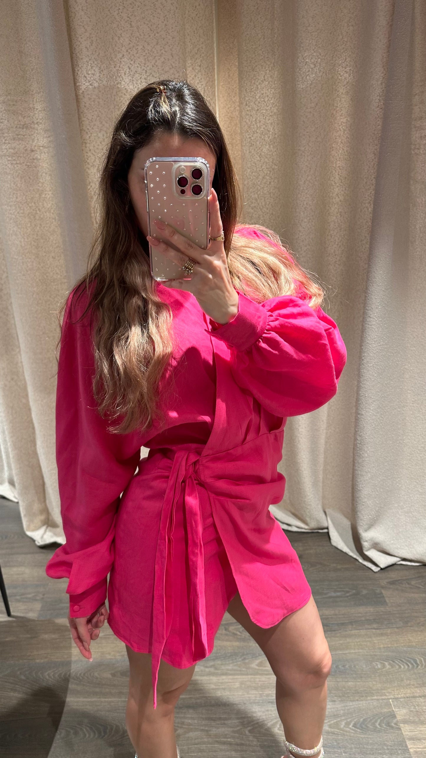 Abito kimono fucsia