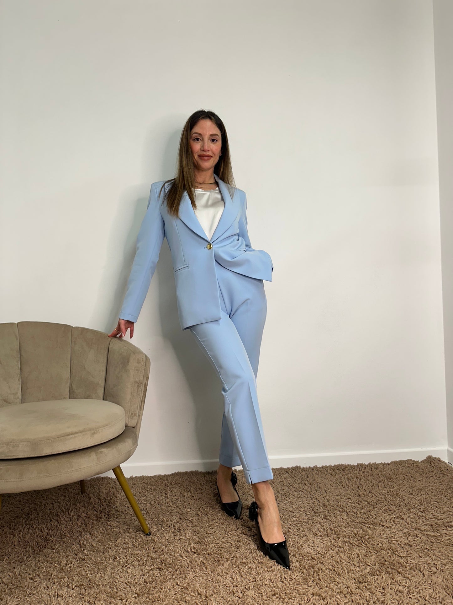 Tailleur azzurro