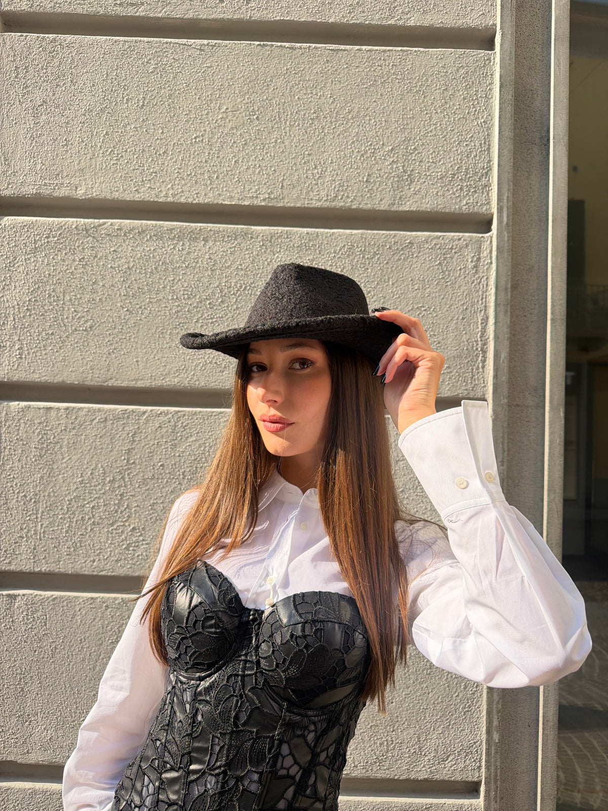 Corpetto in pizzo e pelle – Anna Rock Milano