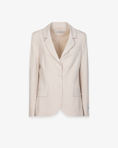 Monopetto gessato beige