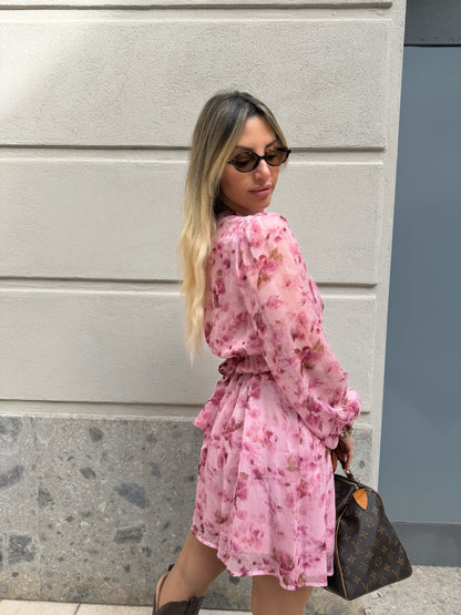 Abito rosa fiori