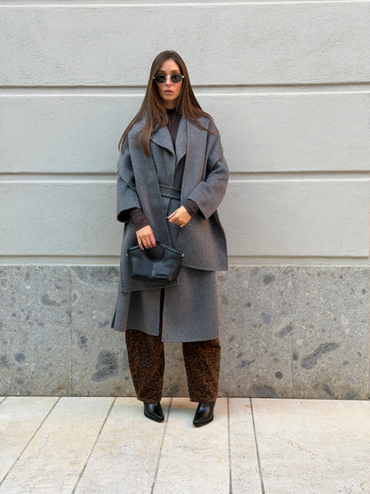 Cappotto in panno grigio mélange – Glamorous