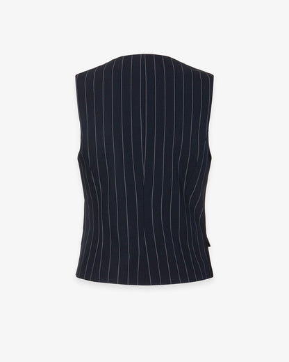 Gilet blu gessato