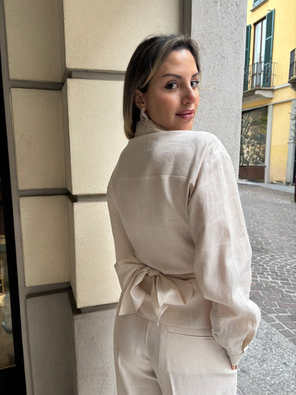 Camicia corta in lino