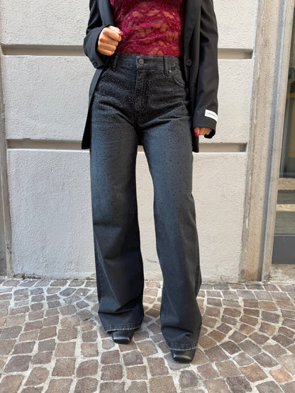 Pantalone slavato con brillantini sul davanti – Gdd Denim