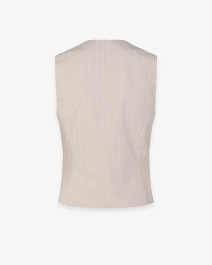 Gilet gessato beige