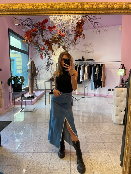 Gonna lunga in denim