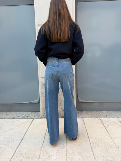 Jeans loose fit a vita bassa in denim lavaggio blu medio – Hinnominate