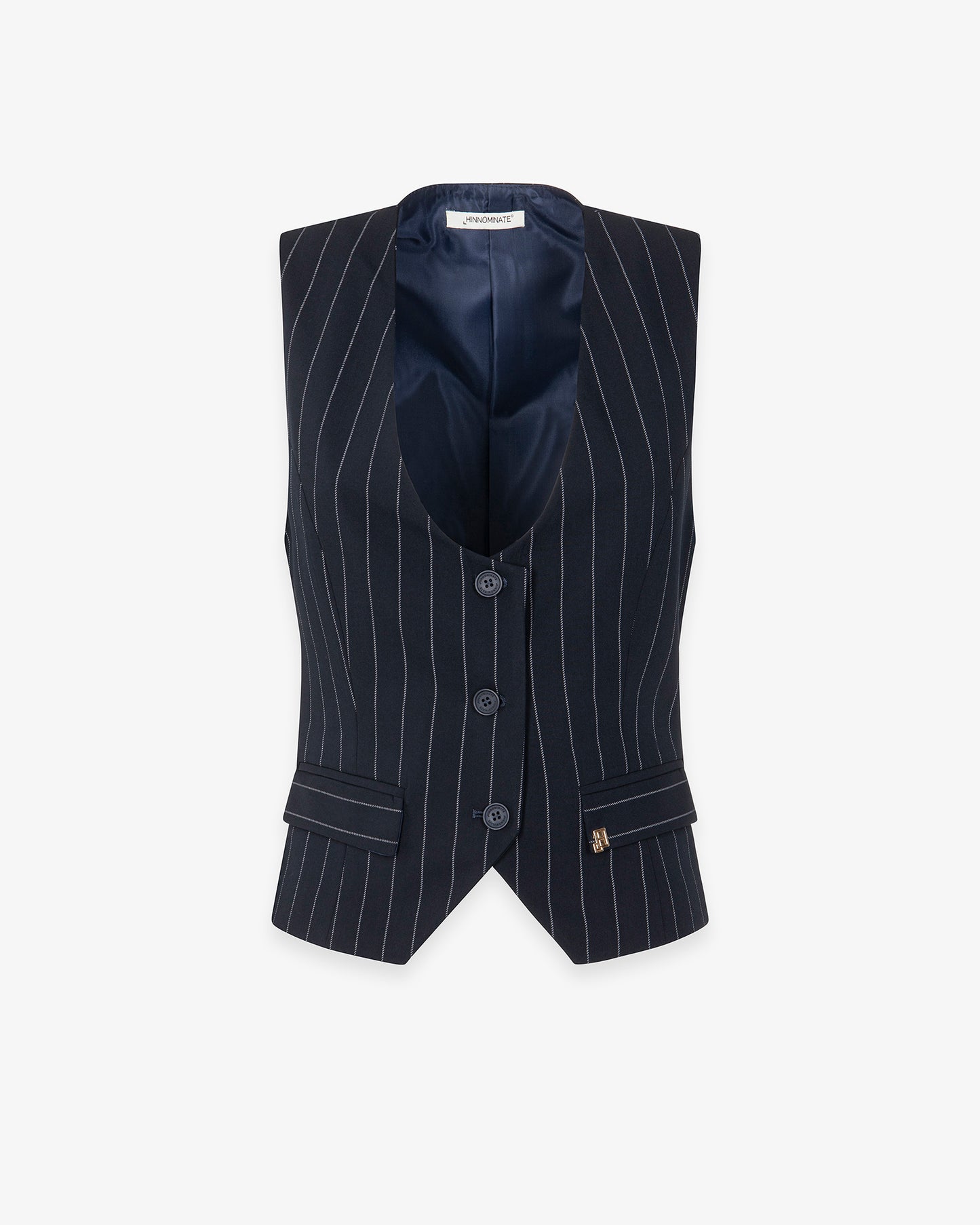 Gilet blu gessato