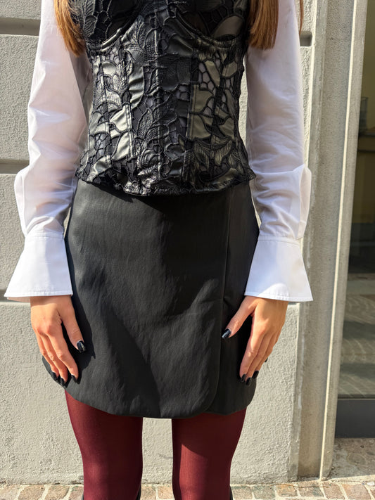 Shorts minigonna in ecopelle – Anna Rock Milano