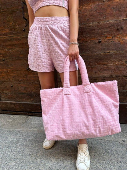 Shorts In Spugna Con Etichetta Rosa Tiariè HINNOMINATE