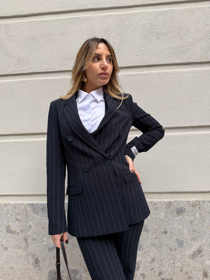 Doppiopetto blu gessato