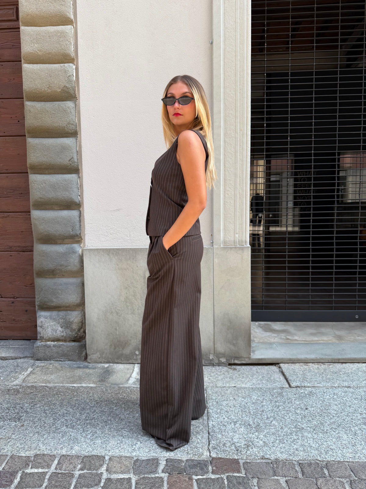 Pantalone gessato