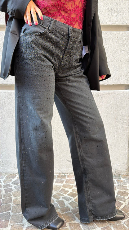 Pantalone slavato con brillantini sul davanti – Gdd Denim