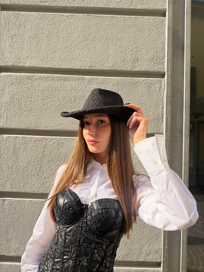 Corpetto in pizzo e pelle – Anna Rock Milano