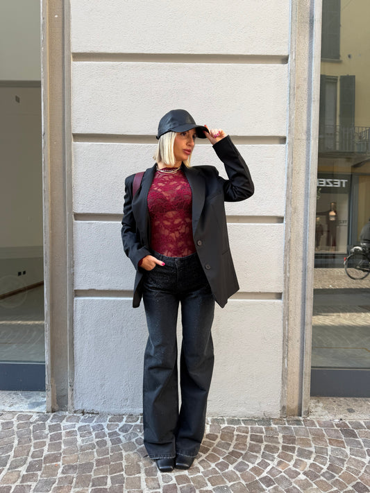 Pantalone slavato con brillantini sul davanti – Gdd Denim