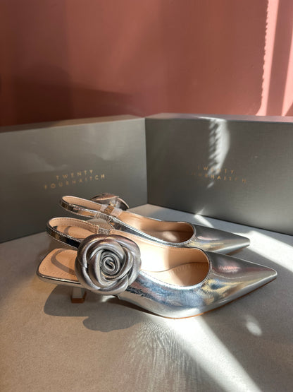 Slingback argento