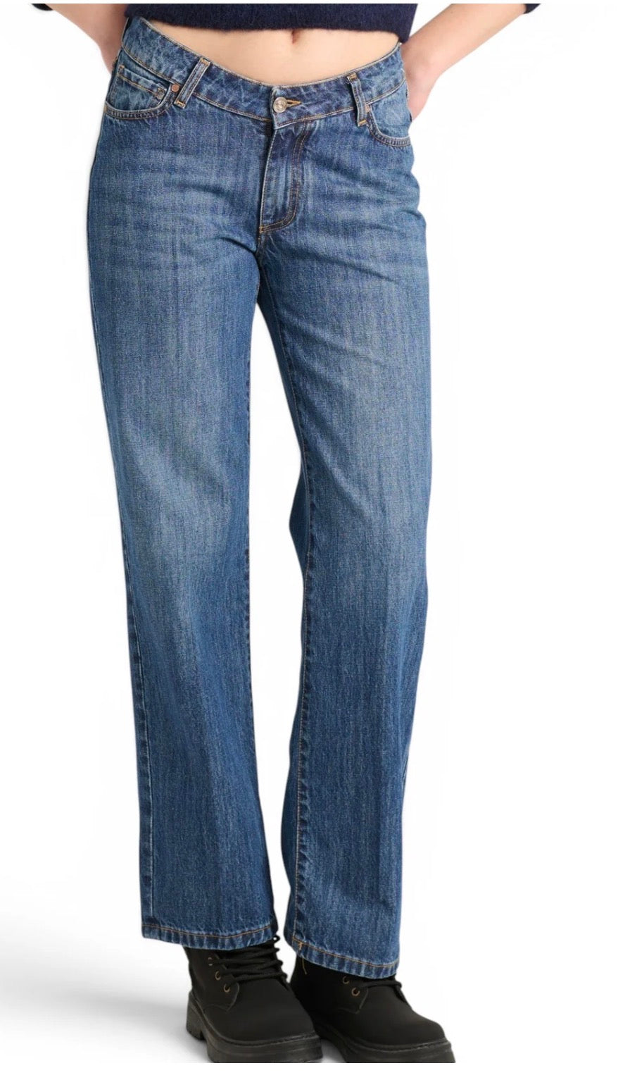 Jeans straight lavaggio medio