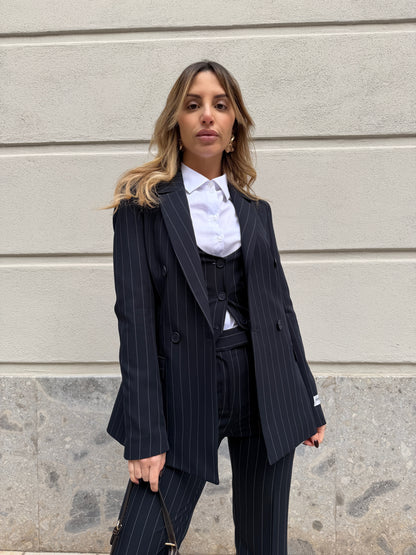 Doppiopetto blu gessato