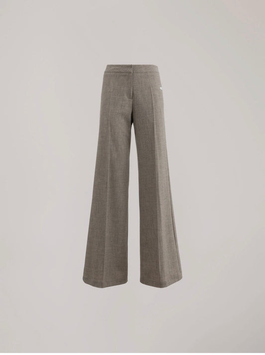 Pantalone palazzo beige a vita alta – Hinnominate
